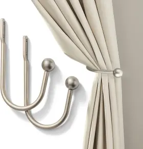 H-bs-02 Sixzoonm Curtain Holdback 2 Pcs Wall Mounted Drapery Tiebacks With Screws Silver