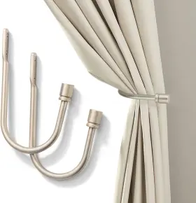H-sc-02 Sixzoonm 2pcs Curtain Holdbacks Metal U Shaped Hook Wall Mounted Tassel Tieback