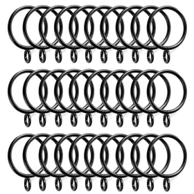 Skzusa0131bk-1.25 Skziri 30pcs Set 1.25inch Drapery Curtain Rings With Eyelet For Panels Blac