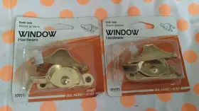 171117 Slide-co Nos 2pks Brass Plated Sash Locks