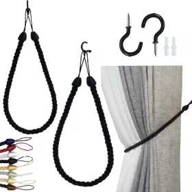 Slifeow 445021454457 Curtain Tiebacks Ropes Decorative Handmade Tie Backs Holdbacks