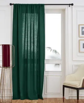 Sh000lncur84rf Solino Home European Flax Linen Curtain Rainforest Green 52 X 84 Inch Light