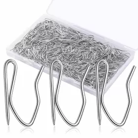 Sopito 616010018593 Metal Curtain Hooks 200pcs Drapery Hook Pins Stainless Steel Pin-on For