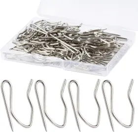 Sopito 726084991576 Metal Curtain Hooks 58pcs Drapery Hook Pins 1.2 Inch Stainless Steel Pin-on Hoo
