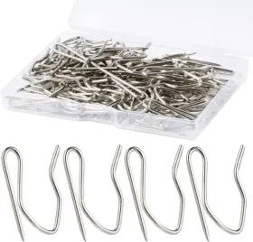 Sopito 744110615050 1.2 Inches Curtain Hooks 58pcs Metal Drapery Pin And Hook For Door Windo