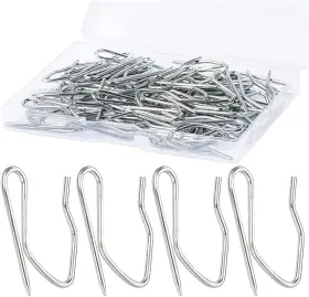 Jjc002 Sopito 58pcs Metal Curtain Hooks 1.2 Inch Drapery Pin And Hook For Pleated Drap