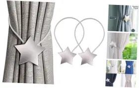 Fh1796 Sorfia Curtain Tiebacks 2 Pack Magnetic Star Tie Back