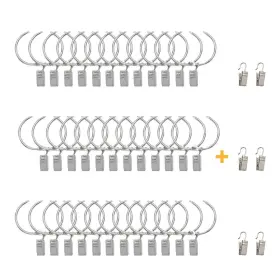 Soukoshi 760654760858 1.5 Inch Openable Curtain Rings With Clips 36 6 Pack Metal Drapery Hooks For