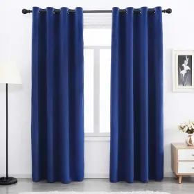 Velvet-pompom-5296c09 Spxtex Navy Blue Velvet Blackout Curtains 96 Inches Long Super Soft Cu Velvet-pompom-5296c09 Spxtex Navy Blue Velvet Blackout Curtains 96 Inches Long Super Soft Cu