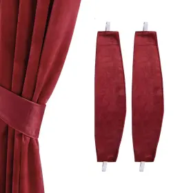 Shustb5sd2-21x3.5c03 Stangh 2 Packs Curtain Tie Backs For Drapes Holiday Decorative Red Velvet Holdbacks