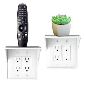 Storage Theory B07hgd2hsc Power Perch Double Wall Outlet Shelf Cord Strap