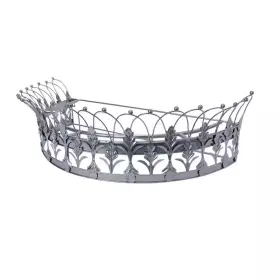 Storied Home 711181937442 Silver Decorative Metal Curtain Or Canopy Crown