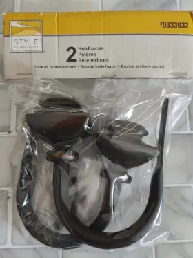 Style Selections 680656132234 Selection Dark Oil Rubbed Bronze Metal Curtain Drapes Tiebacks New In Pack