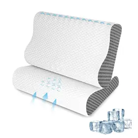 Bp1003-grey-2 Sufor Cooling Pillows Queen Size Set Of 2 Memory Foam Bed For Sleeping Er