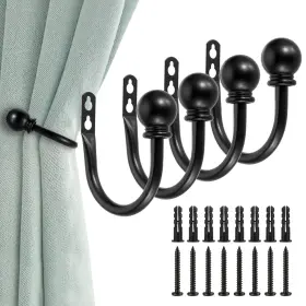 Ulsmc00385 Sumnacon Set Of 4 Decorative Curtain Holdbacks Wall Mounted Aluminum Alloy Window Dra