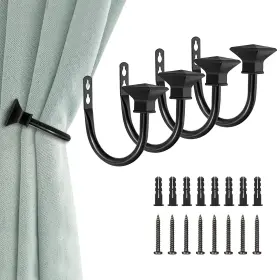 Ulsmc00545 Sumnacon 4pcs Square Metal Decorative Curtain Holdbacks Wall Mounted Window Drapery T