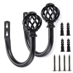 Ulsmc00565 Sumnacon Set Of 2 Metal Curtain Holdbacks - Wall Mounted Drapery Tiebacks With Screws