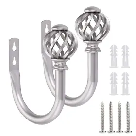 Ulsmc00566 Sumnacon Set Of 2 Metal Curtain Holdbacks - Wall Mounted Drapery Tiebacks With Screws