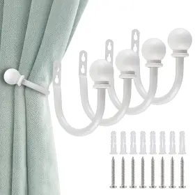 Ulsmc01064 Sumnacon Set Of 4 Decorative Curtain Holdbacks Wall Mounted Aluminum Alloy Window Dra