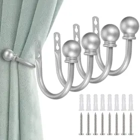 Ulsmc01065 Sumnacon Set Of 4 Decorative Curtain Holdbacks Wall Mounted Aluminum Alloy Window Dra