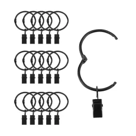 Suneration 750081192322 36 Pack Openable Curtain Rings With Clips Metal Hangers Ring 2 Inch Interior