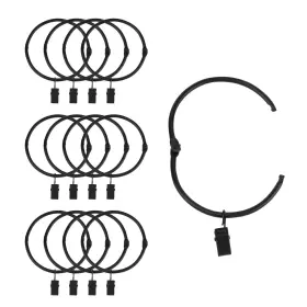 Suneration 750081192339 12 Pack Openable Curtain Rings With Clips Metal Hangers Ring 3 Inch Interior