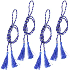 Sunnydaze Decor 810077853306 Rope Indoor And Outdoor Curtain Tiebacks - Blue Set Of 4 By