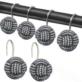Suprod Su68-p12rh 12pcs Shower Curtain Hooks Rings Decorative For Bathroom Showe