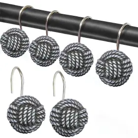 Su68-p12rh Suprod 12pcs Shower Curtain Hooks Rings Decorative For Bathroom Showe