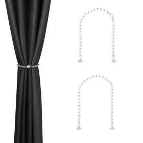 10mm-pearl Suq I Ome 2 Pack Of Crystal Beaded Curtain Tiebacks Magnetic Holdbacks