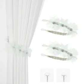 Suq I Ome 707713687152 1 Pair Of Artificial Flower Curtain Tieback Holdback Clip For Window Decorati