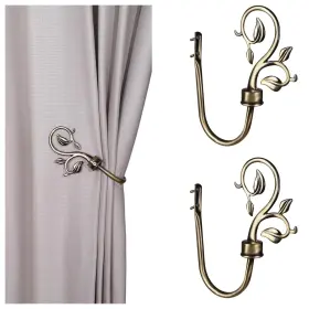 Suq I Ome 707713687299 Leaf Shaped Curtain Holdbacks 2pcs Handmade Metal Side Holders For W