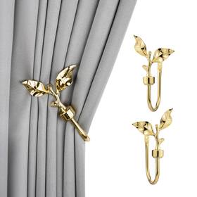 Suq I Ome Ab2025 1 Pair Of Leaf Shaped Curtain Holdbacks Metal Side Holders For Wall