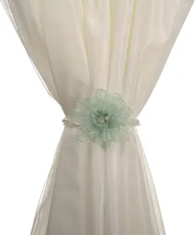 Suqiome 313032440479 Suq I Ome 1 Pair Of Crystal Beaded Flower Curtain Tiebacks Elegant Pearl Cryst
