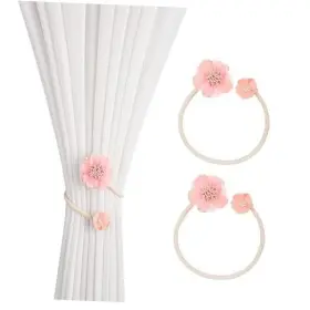 Suq250516 Suqiome 1 Pair Of Handmade Artificial Flower Curtain Holdbacks Clips Window Drape Pink