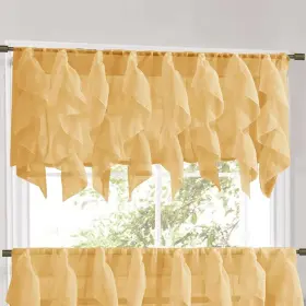 Sweet Home Collection 670221028956 Camel Vertical Ruffled Waterfall Valance