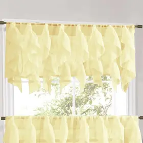 Sweet Home Collection 670221033424 Maize Vertical Ruffled Waterfall Valance