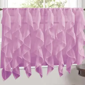 Sweet Home Collection 670221033516 Lavender Vertical Ruffled Waterfall Dusty 24 Inch Tie
