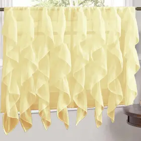 Sweet Home Collection 670221033547 Maize Vertical Ruffled Waterfall 36 Inch Tier Pair