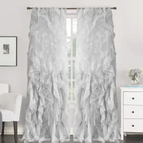 Sweet Home Collection 842491134150 2 Pack Window Treatment Sheer Cascading Panel Vertical