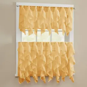 Sweet Home Collection 842491134570 3 Piece Kitchen Curtain Set Sheet Vertical Cascading Wa