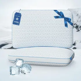 Sn-t10201-2-bl-q Sweetnight Cooling Pillows Queen Size Set Of 2 Shredded Memory Foam