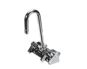 5f-4wlx03 T&s Brass Equip 4 Inch Wall Mount Faucet With 3 Swivel Gooseneck 2.2 Gpm