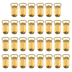 T Tulead 770343946364 Suspender Clips Iron Golden Holder Cloth 10mm Inner Wid