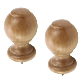 Add2203223431 T Tulead Wood Curtain Rod Finial Screw On End Caps Pack Of 2 Woo