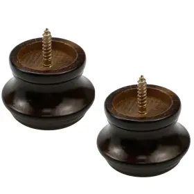 Add2203223435 T Tulead Brown Curtain Rod Finial Screw On Drapery End Caps 2pcs Brown-2pcs