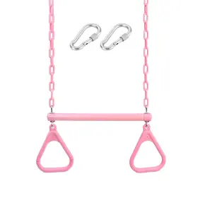 Take Me Away 735626099847 18 Inch Pink Trapeze Swing Bar Rings 48 Heavy Duty Plastic Coated Chains S