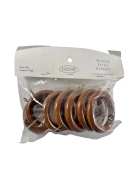 14284 Target Nos 2000 Home Wood Pole 7 Pk Rings Fits Up To 1-3/8 Inch Warm Oak