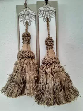 13120-162 Tassel Elegance 2 Tassels Curtains Drapes Deep Gold Color W Fringe 10 Inch Drapery