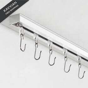 Teakmama Zhg-bai-4 Ceiling Curtain Track With Roller Hooks 9ft - 12ft White